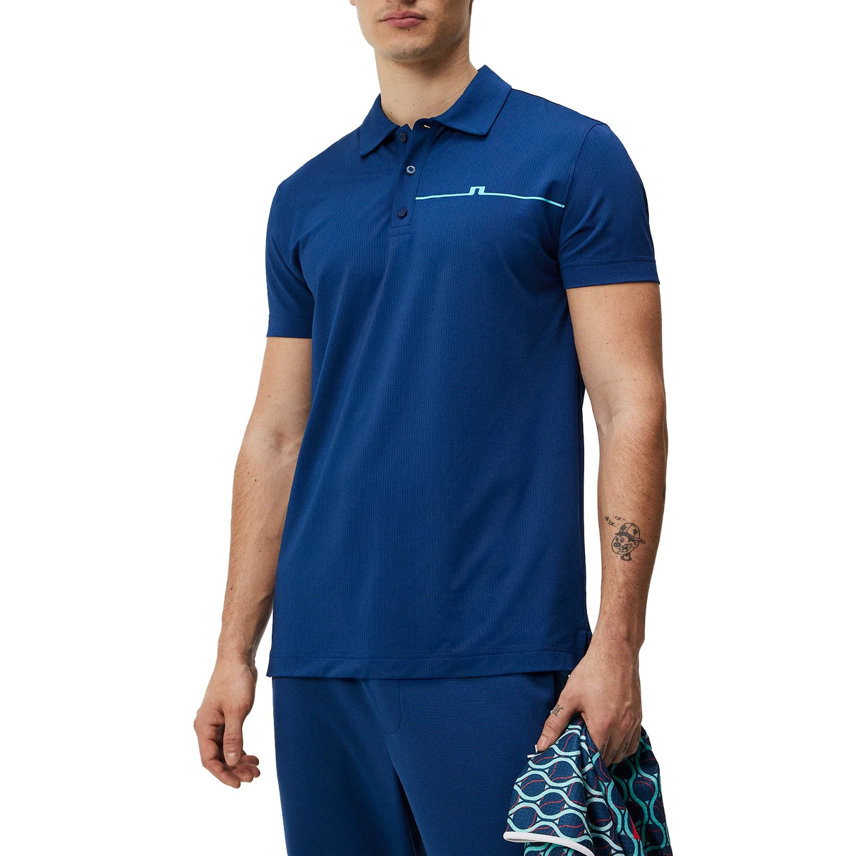 J.Lindeberg Juke Regular Fit Polo Golf Shirt - Estate Blue