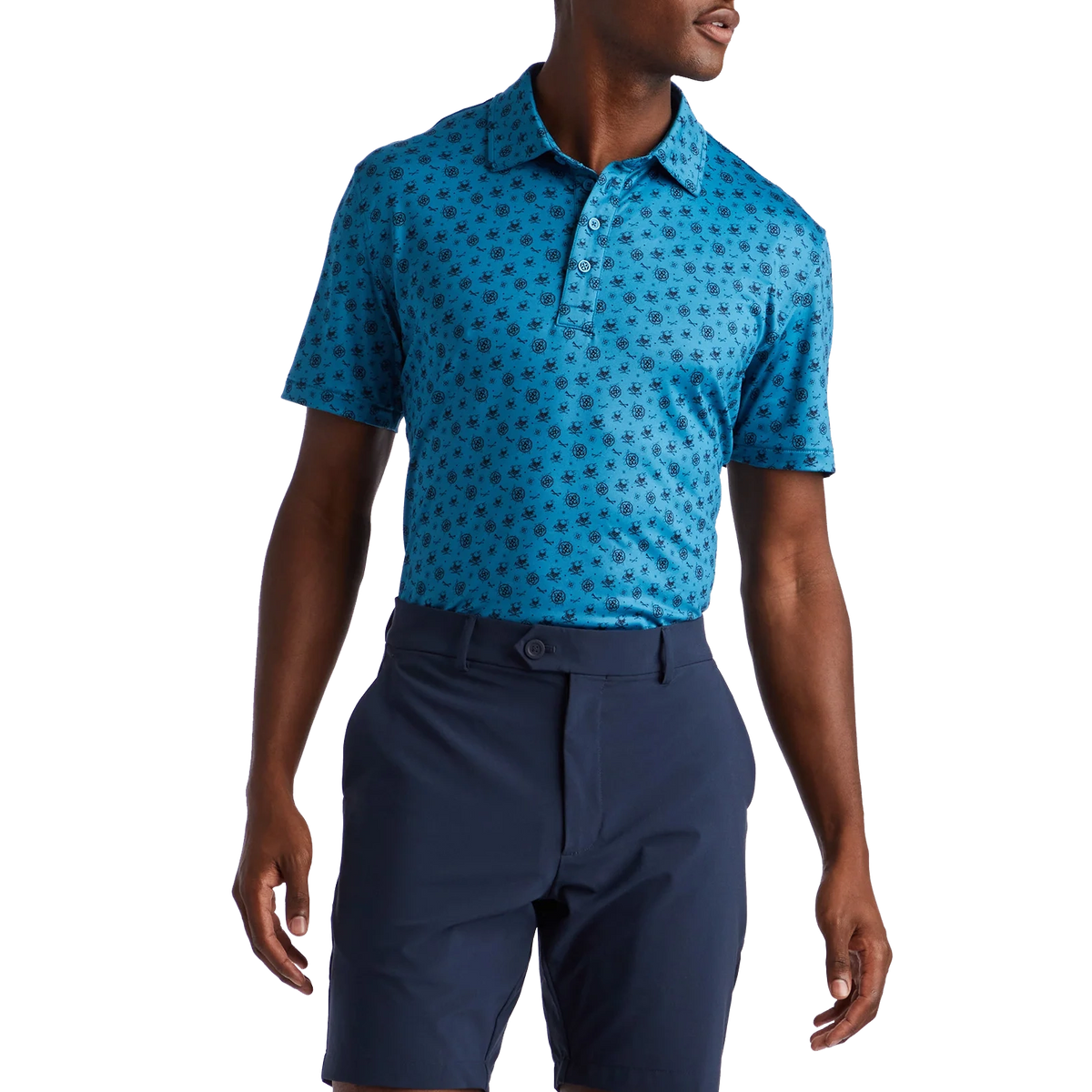 G/Fore Skull & T'S Tech Golf Polo Shirt - Petrol