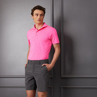 G/fore Clube Stripe Tech Jersey Golf Shirt - Knockout Pink