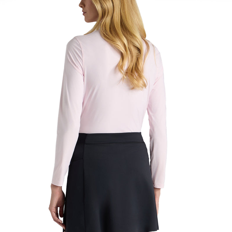 G/Fore Women's Silky Tech 1/4 Zip Long Sleeve Golf Polo Shirt - Blush