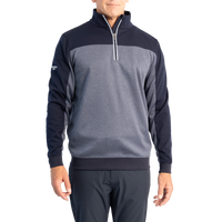 Glenmuir Douglas Quarter Zip Colour Block Performance Golf Midlayer - Navy Marl/ Navy