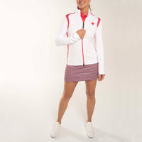 J.Lindeberg Women's Solar Full Zip Golf Mid Layer - White