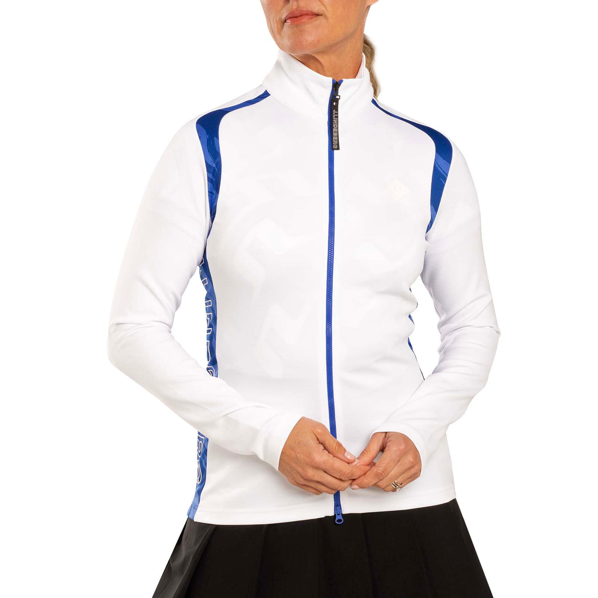 J.Lindeberg Women's Solar Print Full Zip Golf Mid Layer - Blue Valley