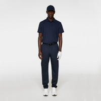 J.Lindeberg Bison Regular Fit Jacquard Golf Polo Shirt - JL Navy