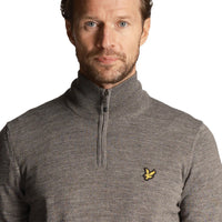 Lyle & Scott Core 1/4 Zip Merino Mix - Mid Grey Marl