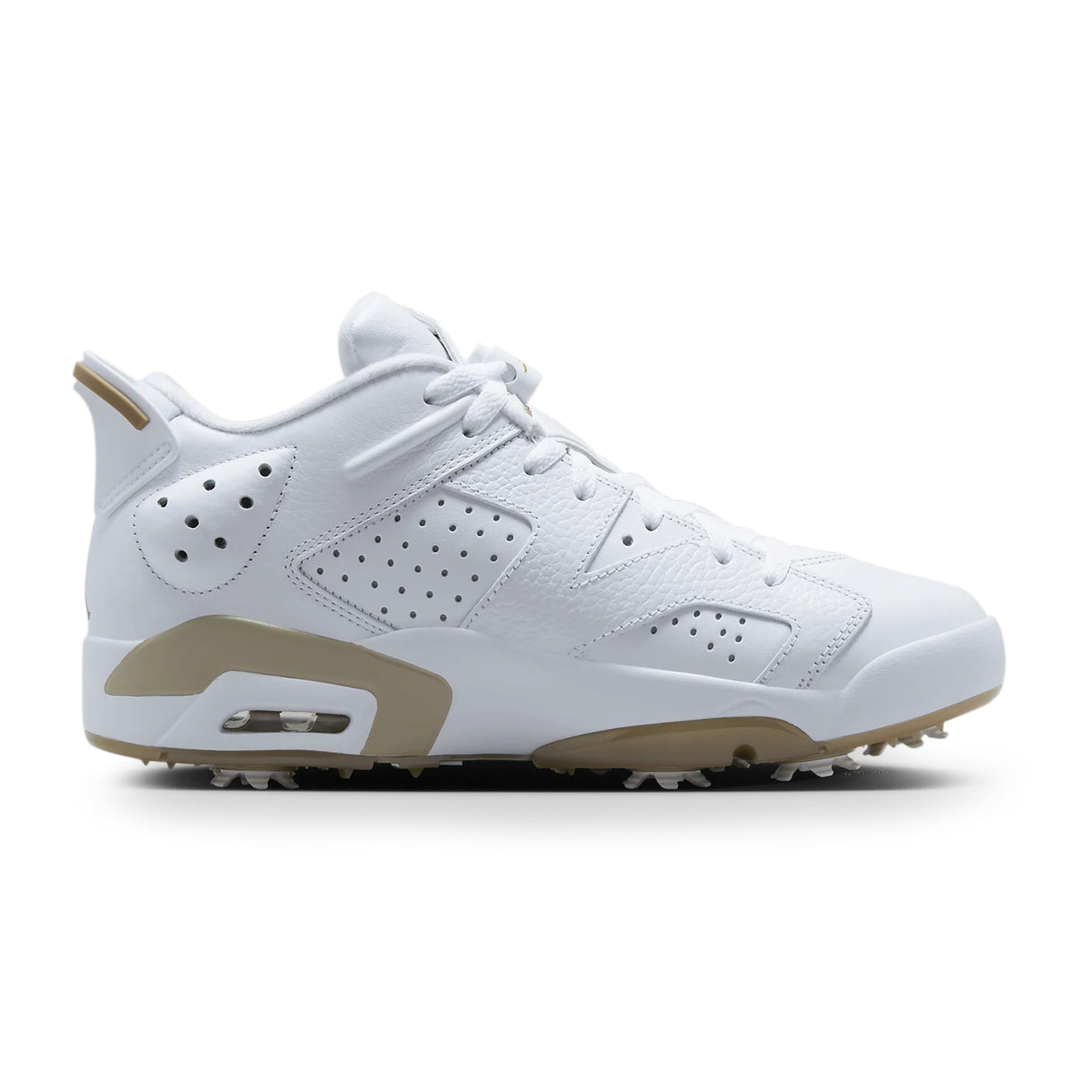 Nike Jordan Retro 6 Golf Shoes - White/Khaki