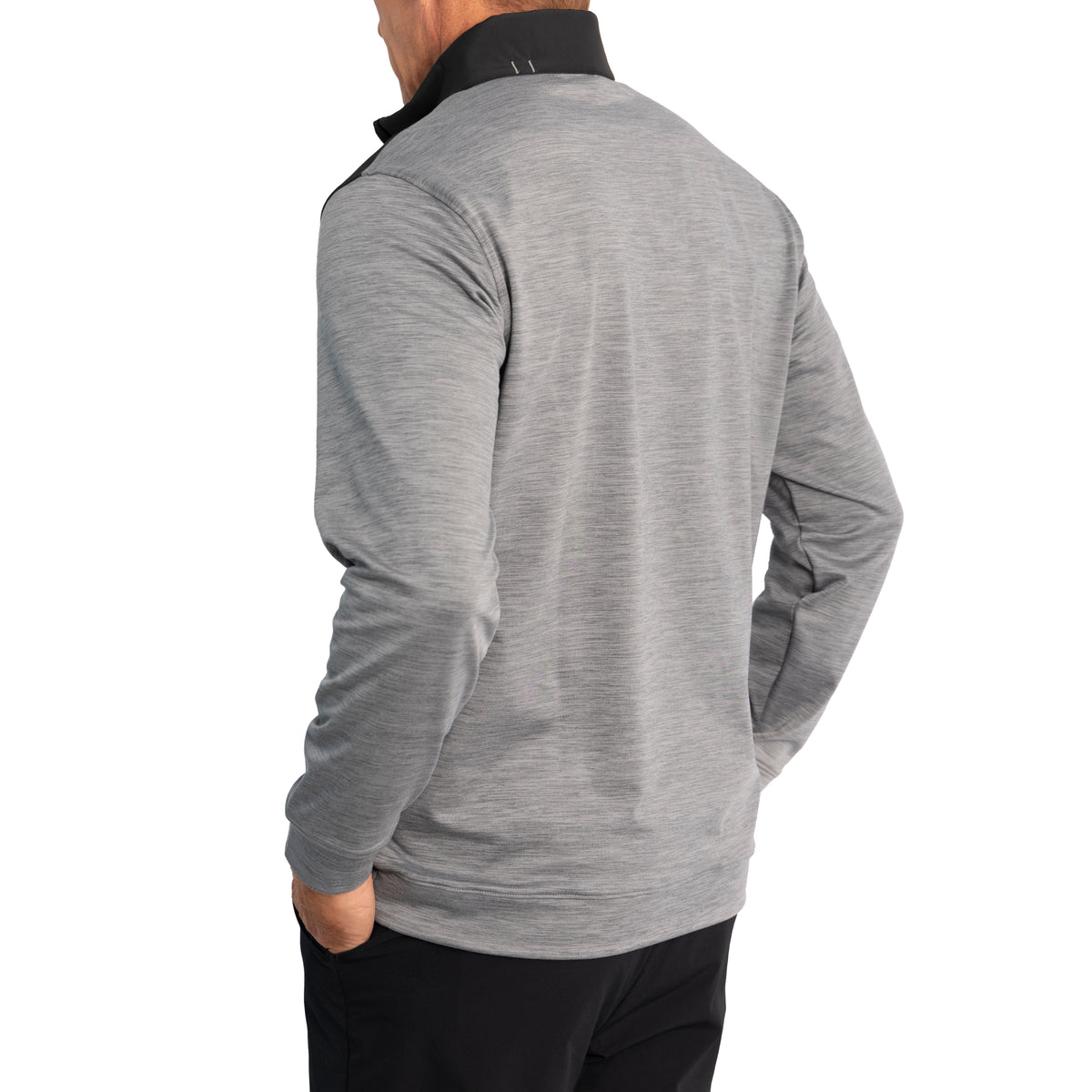 Puma Cloudspun Colourblock 1/4 Zip Golf Sweatshirt - Puma Black/Quiet Shade Heather