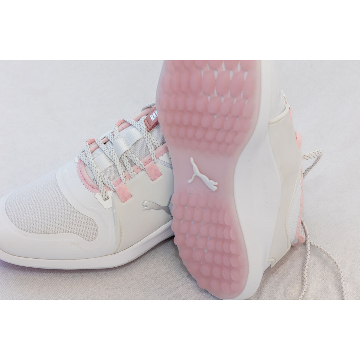 Puma Women's IGNITE FASTEN8 Golf Shoes - White/ Silver/ Pink