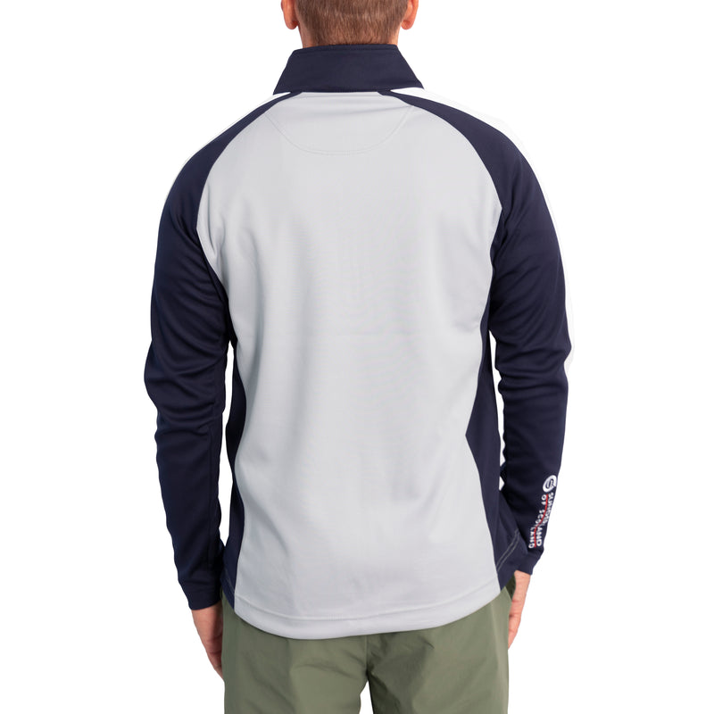 Sunderland Aspen Quarter Zip Raglan Panelled Water Repellent Golf Midlayer - Silver