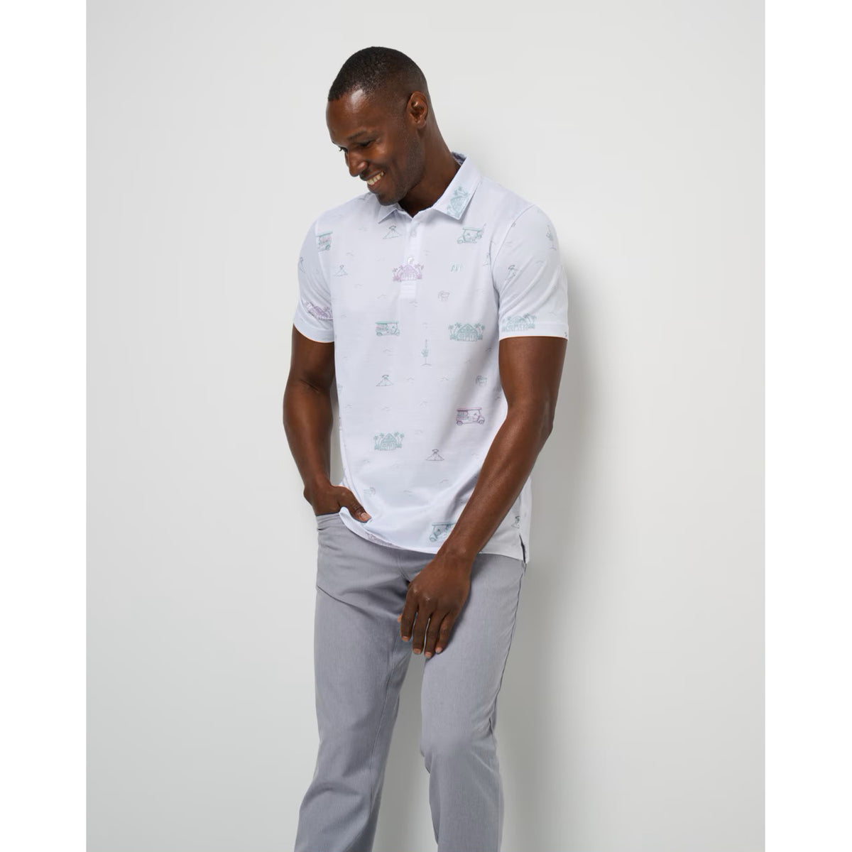 Travis Mathew Tiki Mapes Golf Shirt - White