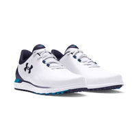 Under Armour Drive Fade Spikeless Wide Golf Shoes - White/Capri