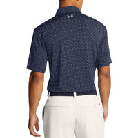 Under Armour Playoff 3.0 Printed Golf Polo Shirt - Midnight Navy/White