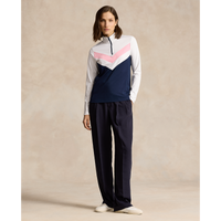 RLX Ralph Lauren Women's Power Stretch 1/4 Zip Pull Over - French Navy/White/Pink