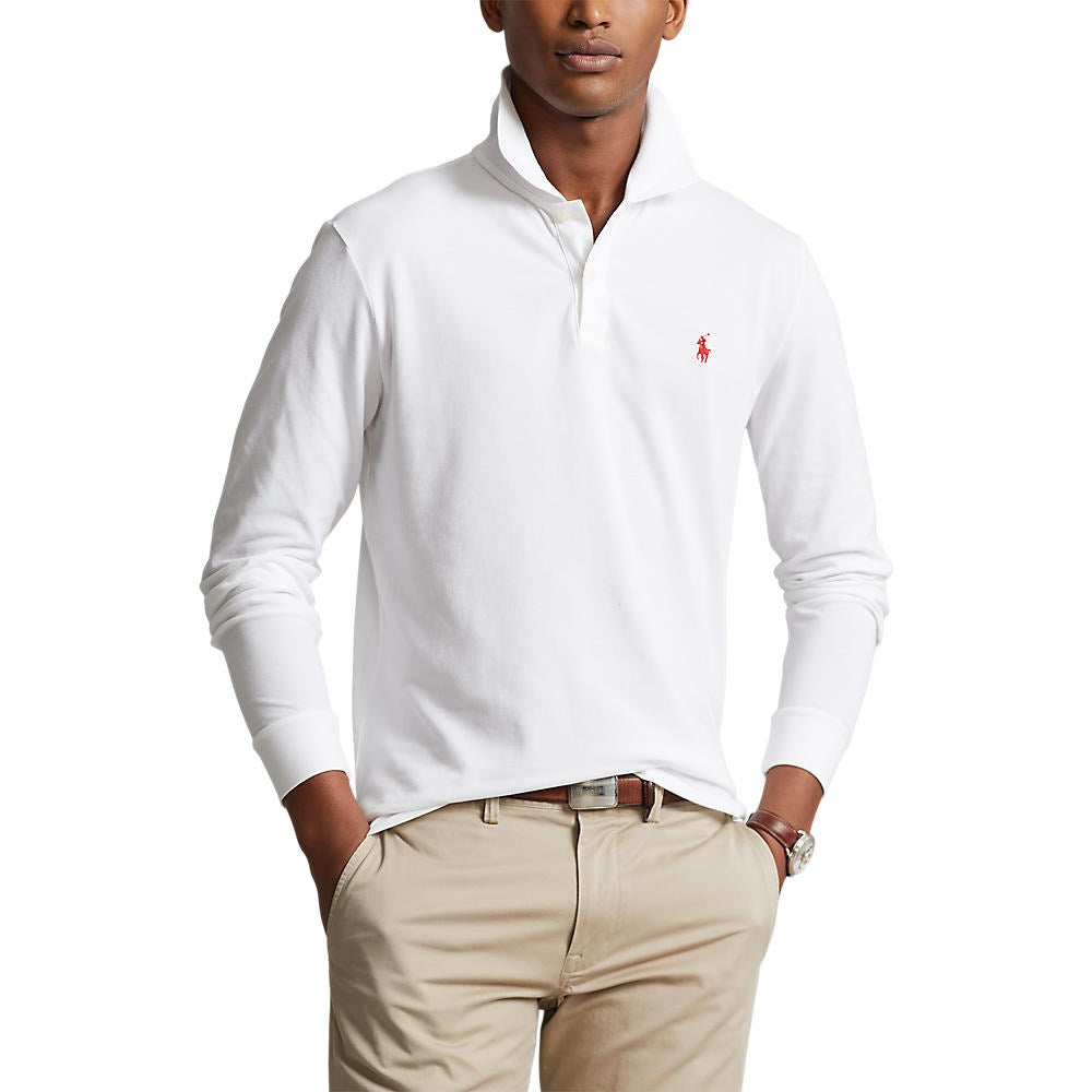 Polo Performance Ralph Lauren Performance Long Sleeve Polo Shirt - Pure White