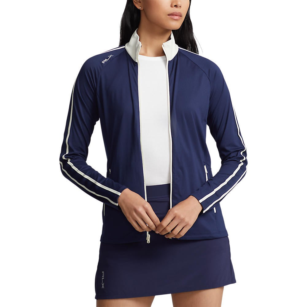 RLX Ralph Lauren Women's Peached Full Zip Jacket - French Navy/Chic Cream