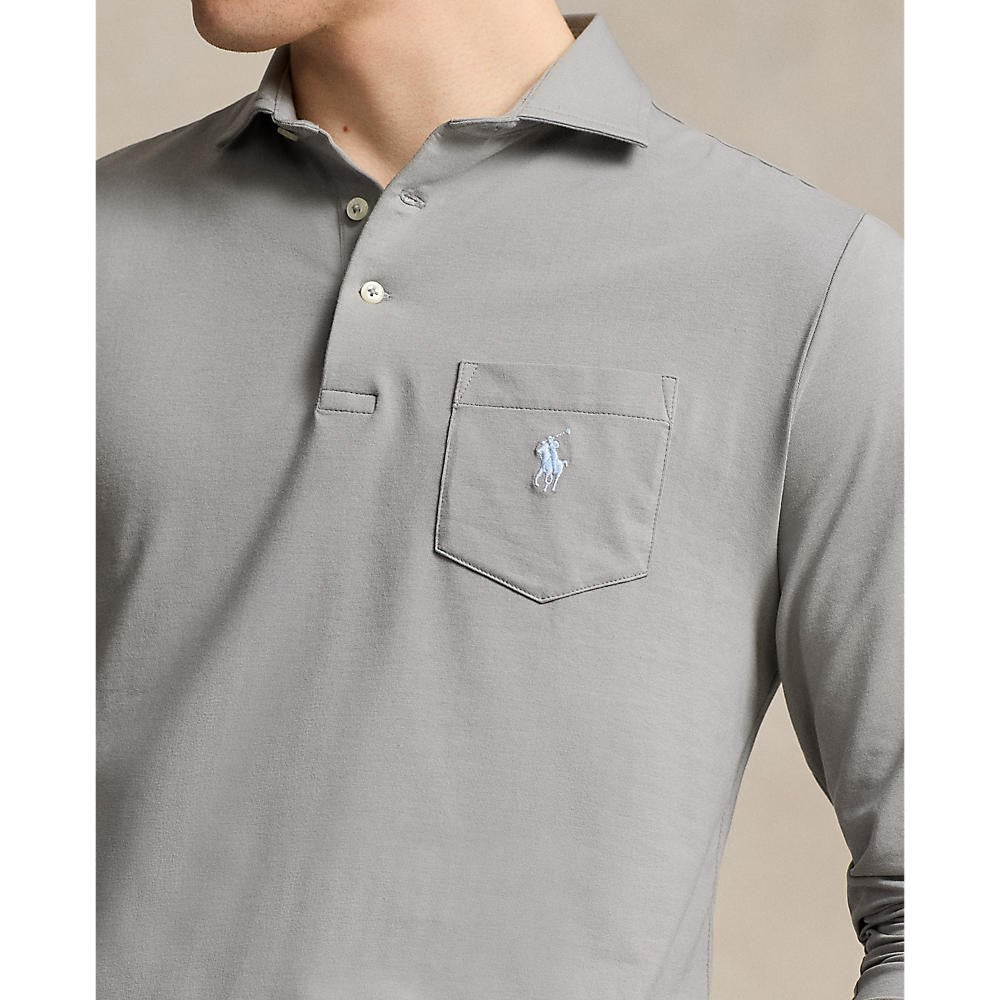 RLX Ralph Lauren Stretch Lisle Golf Polo Shirt - Peak Grey