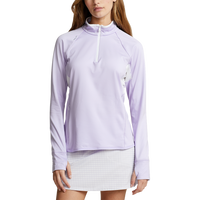 RLX Ralph Lauren Women's Jersey Quarter Zip Golf Pullover -  Flower Purple/White