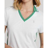 RLX Ralph Lauren Women's Tour Pique - Pure White/Raft Green