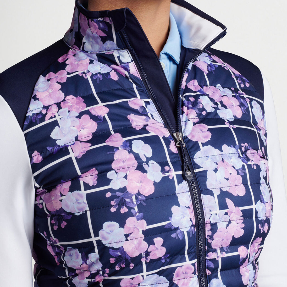 Peter Millar Women's Merge Hybrid Water Resistant Golf Jacket - Navy Picnic Floral