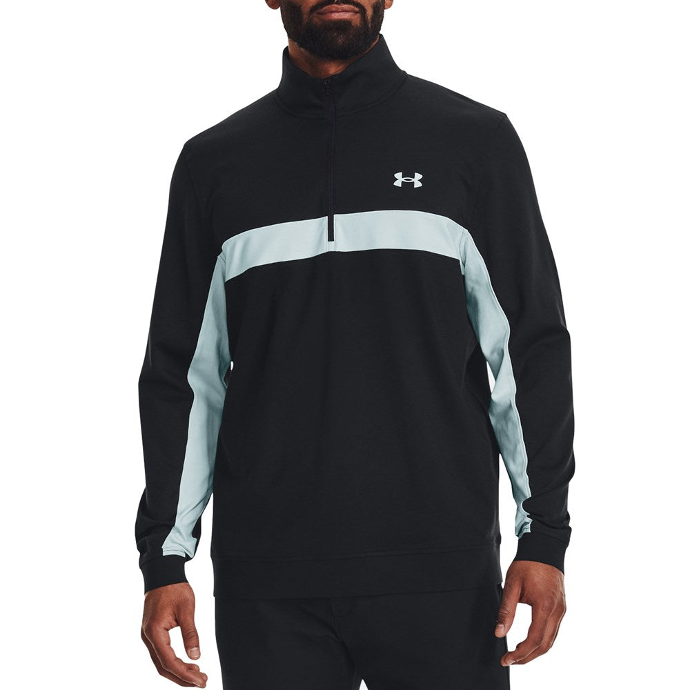 Under Armour Storm Half Zip Golf Mid-Layer - Black/Fuse Teal