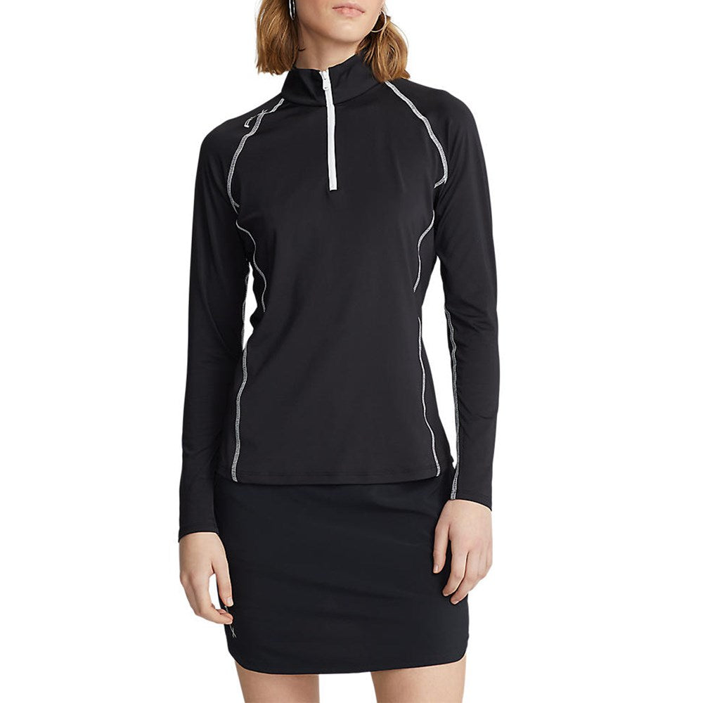 RLX Ralph Lauren Women's UV Jersey 1/4 Zip Pullover - Polo Black