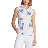 RLX Ralph Lauren Women's Printed Airflow Performance Sleeveless Golf Shirt - Stamped Geo Patchwork