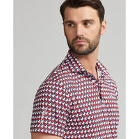 RLX Ralph Lauren Printed Lightweight Airflow Performance Polo - Red Geo Sail Boat